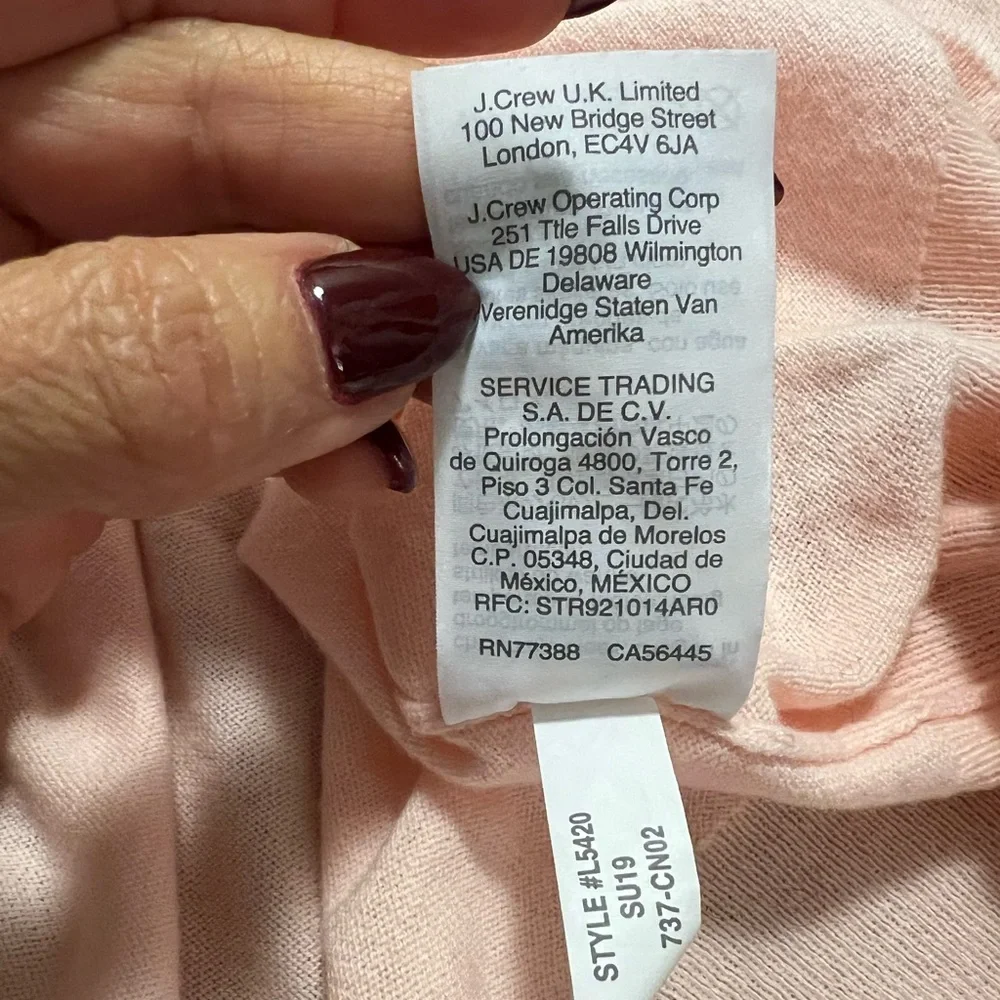 J. Crew Women’s100% Soft Cotton Light Pink Top Short Sleeve Crew Neck Size M